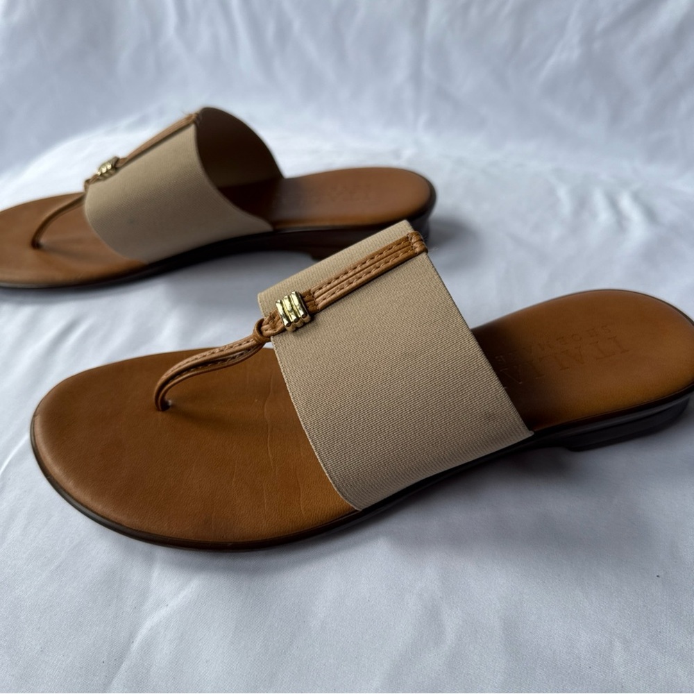 Italian Shoemaker Asher Thong Women's Sandals 7.5 made in Italy faux leather - Picture 6 of 8